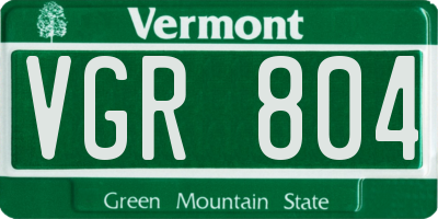 VT license plate VGR804