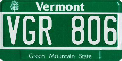 VT license plate VGR806