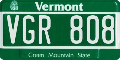 VT license plate VGR808