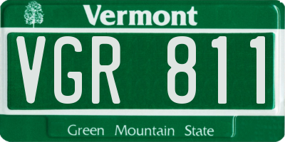VT license plate VGR811
