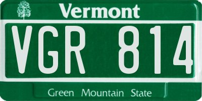VT license plate VGR814