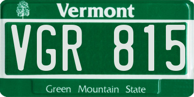 VT license plate VGR815