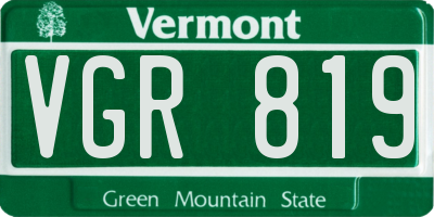 VT license plate VGR819