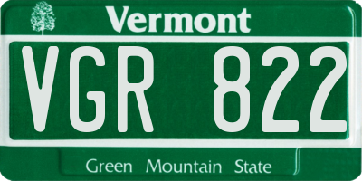 VT license plate VGR822