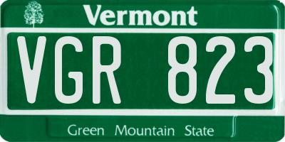 VT license plate VGR823