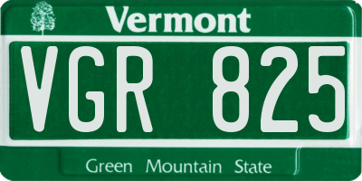 VT license plate VGR825