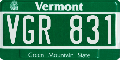 VT license plate VGR831