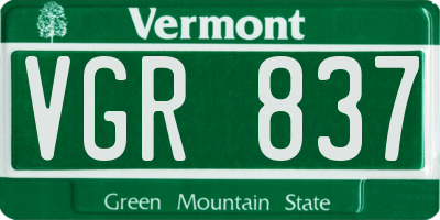 VT license plate VGR837