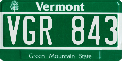 VT license plate VGR843