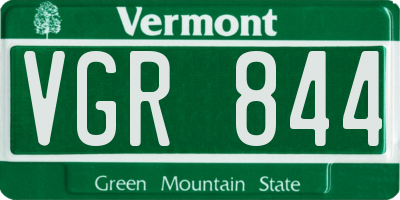 VT license plate VGR844