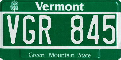 VT license plate VGR845