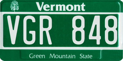 VT license plate VGR848