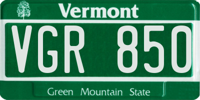 VT license plate VGR850