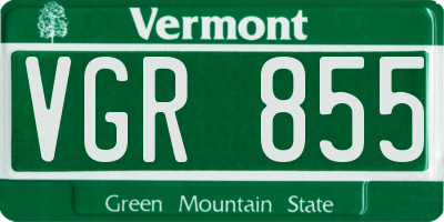 VT license plate VGR855