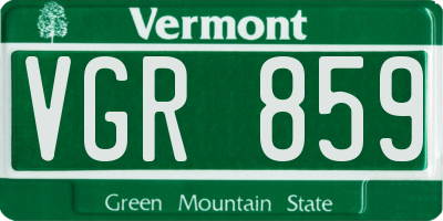 VT license plate VGR859