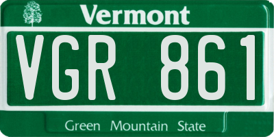 VT license plate VGR861
