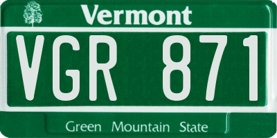 VT license plate VGR871