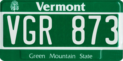 VT license plate VGR873