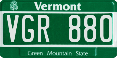 VT license plate VGR880