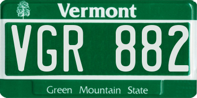 VT license plate VGR882