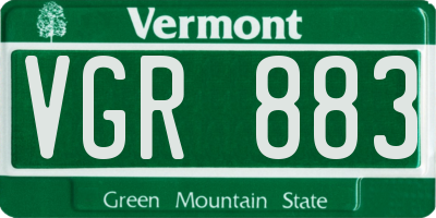 VT license plate VGR883