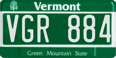 VT license plate VGR884