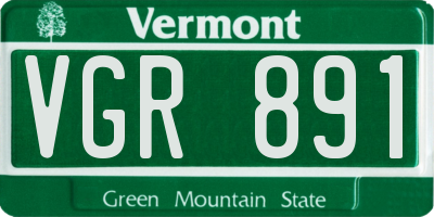 VT license plate VGR891