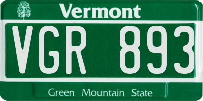 VT license plate VGR893