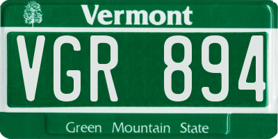 VT license plate VGR894