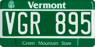 VT license plate VGR895