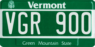 VT license plate VGR900