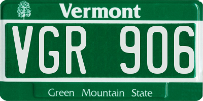 VT license plate VGR906