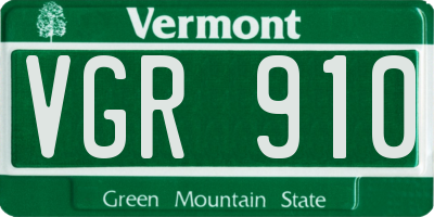 VT license plate VGR910