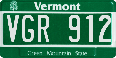 VT license plate VGR912
