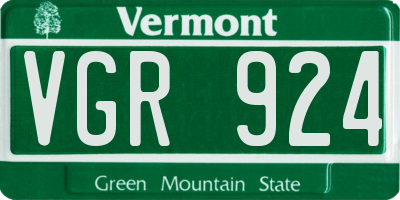 VT license plate VGR924