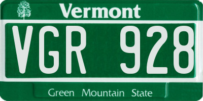 VT license plate VGR928