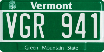 VT license plate VGR941