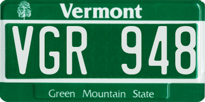 VT license plate VGR948