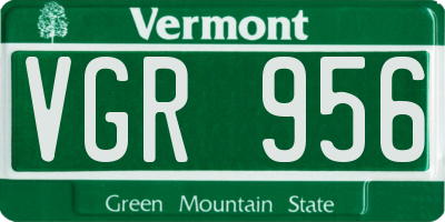 VT license plate VGR956