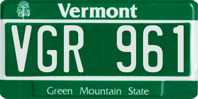 VT license plate VGR961