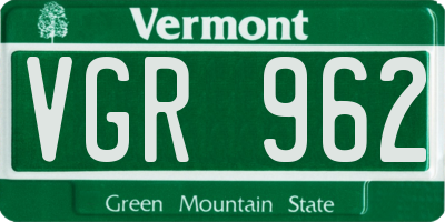 VT license plate VGR962