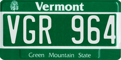 VT license plate VGR964