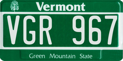 VT license plate VGR967
