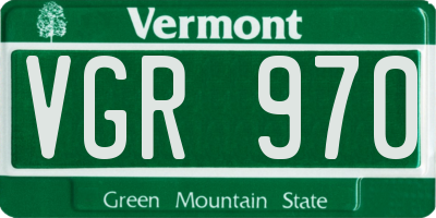 VT license plate VGR970