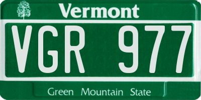 VT license plate VGR977