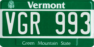 VT license plate VGR993
