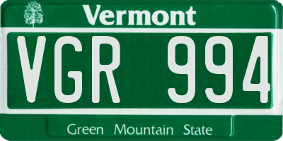 VT license plate VGR994