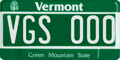 VT license plate VGS000
