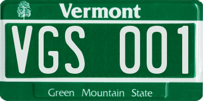 VT license plate VGS001