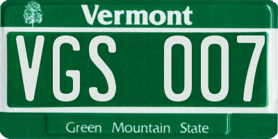 VT license plate VGS007